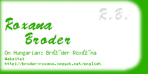 roxana broder business card